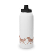 Wild Horses Watercolor Western Cowboy Stainless Steel Water Bottle, Sports Lid - LaBelleVieHome