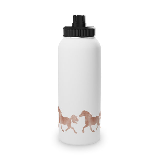 Wild Horses Watercolor Western Cowboy Stainless Steel Water Bottle, Sports Lid - LaBelleVieHome