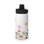 Blooms Bees Butterflies Stainless Steel Water Bottle, Sports Lid - LaBelleVieHome