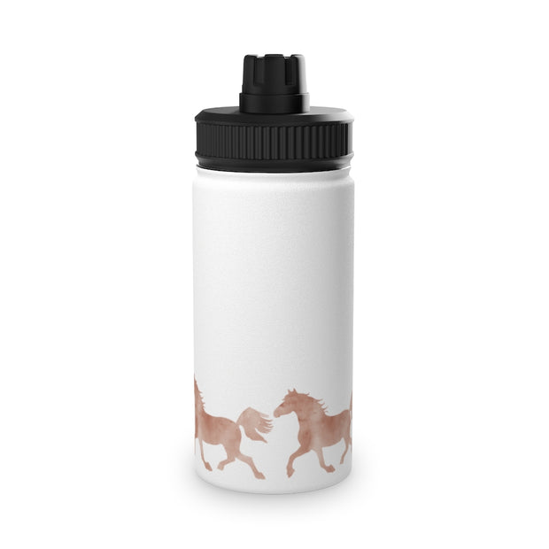 Wild Horses Watercolor Western Cowboy Stainless Steel Water Bottle, Sports Lid - LaBelleVieHome
