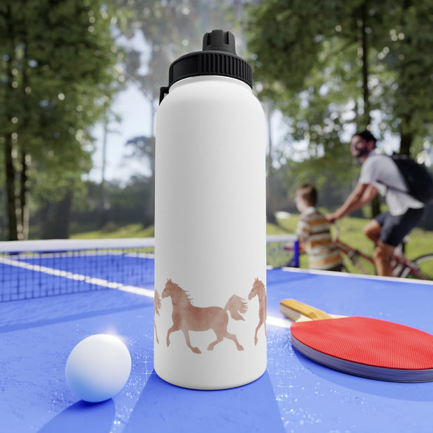 Wild Horses Watercolor Western Cowboy Stainless Steel Water Bottle, Sports Lid - LaBelleVieHome